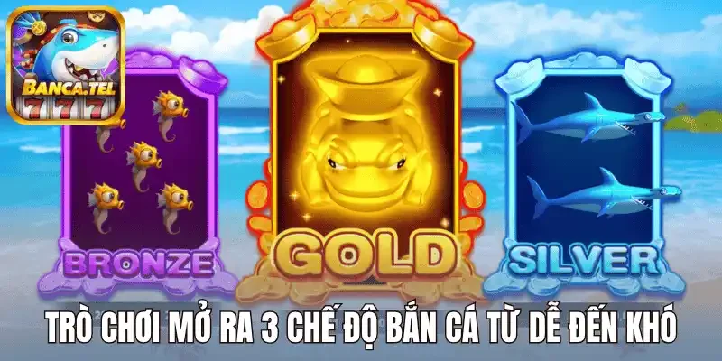 Trò chơi mở ra 3 chế độ bắn cá từ dễ đến khó